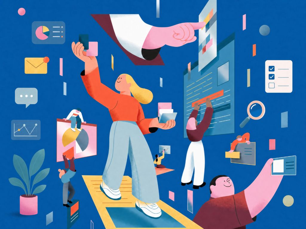 Illustration of a marketer at work